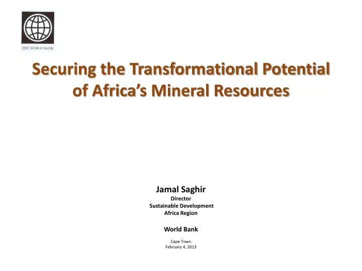 securing the transformational potential of africa s mineral resources