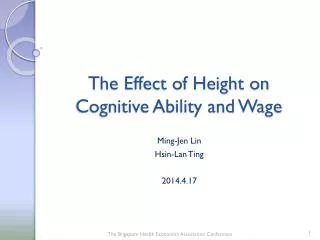 The Effect of Height on Cognitive Ability and Wage