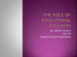 The role of Educational Vouchers