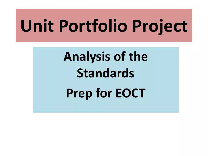 unit portfolio project