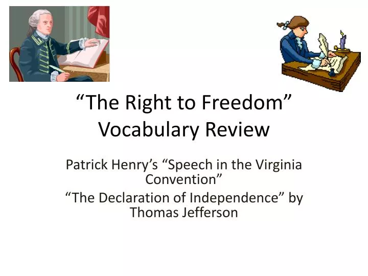 the right to freedom vocabulary review