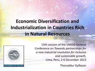 Economic Diversification and Industrialization in Countries Rich in Natural Resources