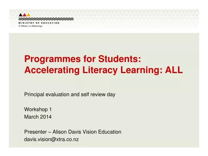 programmes for students accelerating literacy learning all