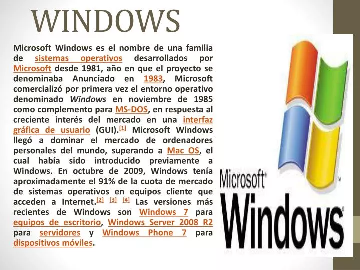 historia de windows