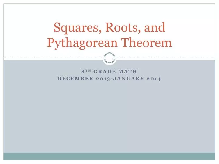 squares roots and pythagorean theorem