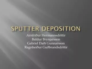 sputter deposition