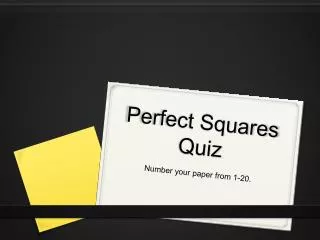 Perfect Squares Quiz