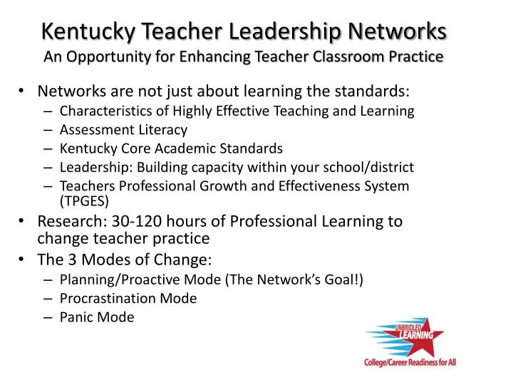 kentucky teacher leadership networks an opportunity for enhancing teacher classroom practice