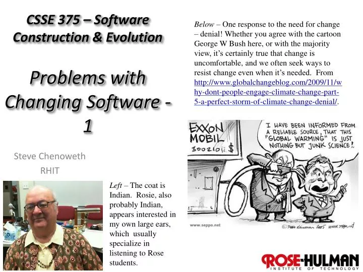 csse 375 software construction evolution problems with changing software 1