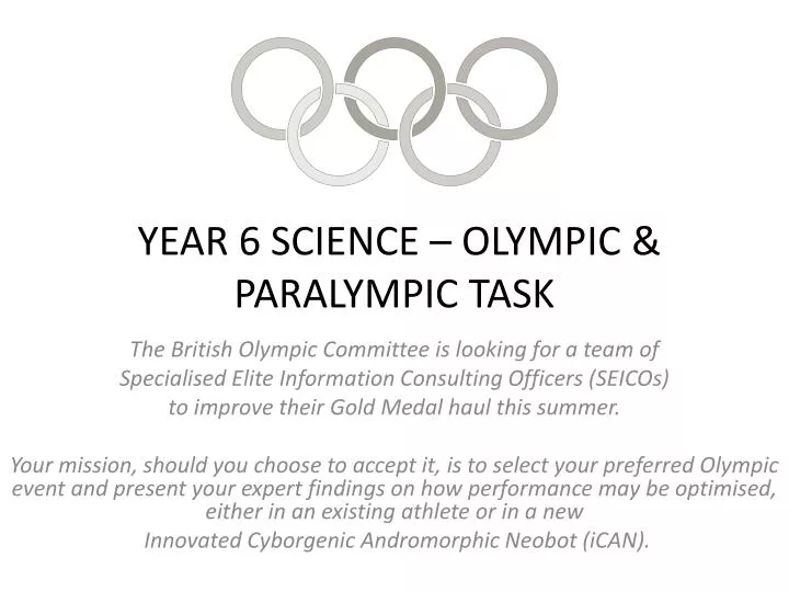 year 6 science olympic paralympic task