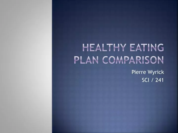 healthy eating plan comparison