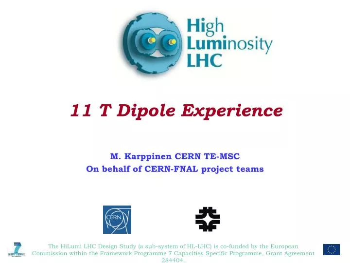 11 t dipole experience