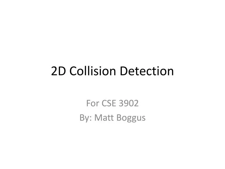 2d collision detection
