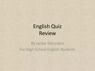 English Quiz Review
