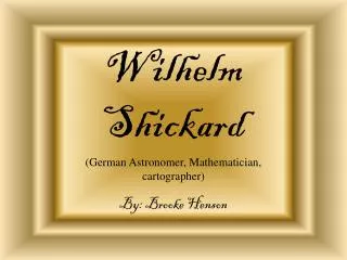 wilhelm shickard