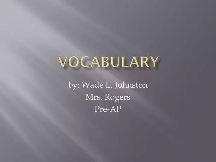 vocabulary