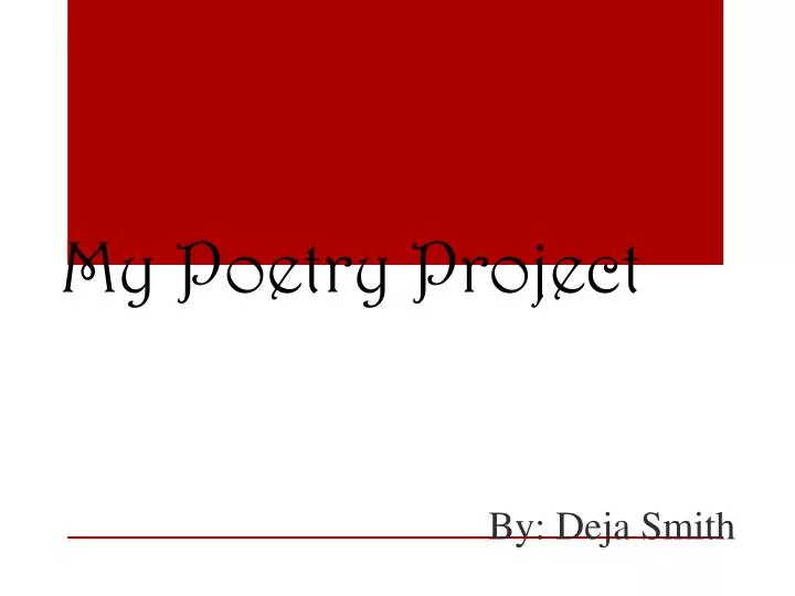my poetry project