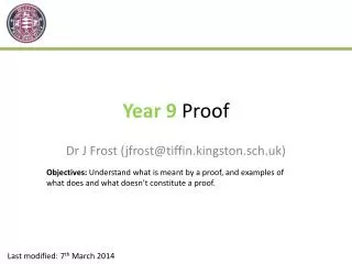 Year 9 Proof
