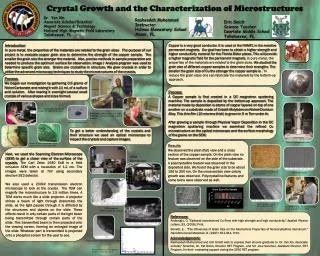 Crystal Growth and the Characterization of Microstructures