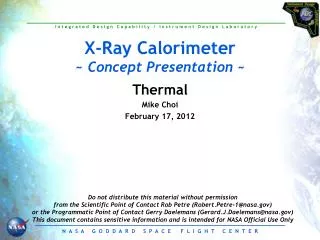 X-Ray Calorimeter ~ Concept Presentation ~