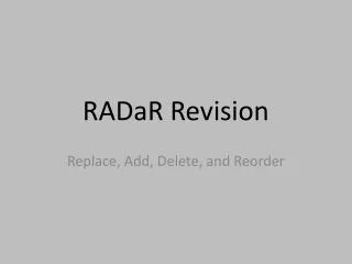 RADaR Revision