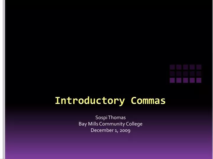 introductory commas
