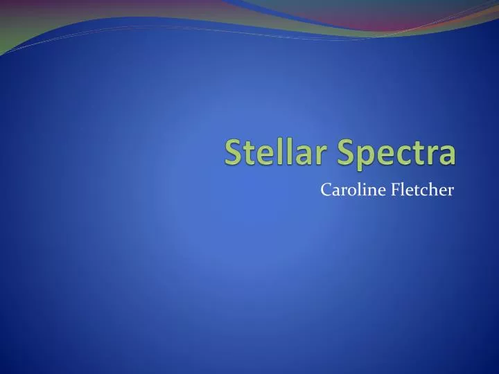stellar spectra