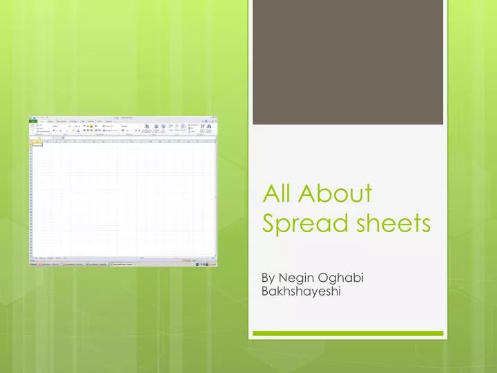 all about spread sheets