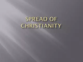 Spread of Christianity