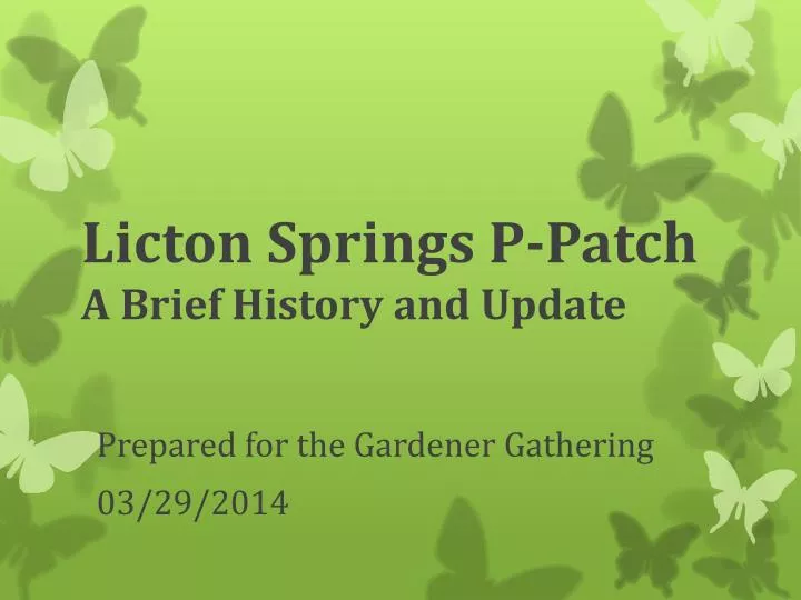 licton springs p patch a brief history and update