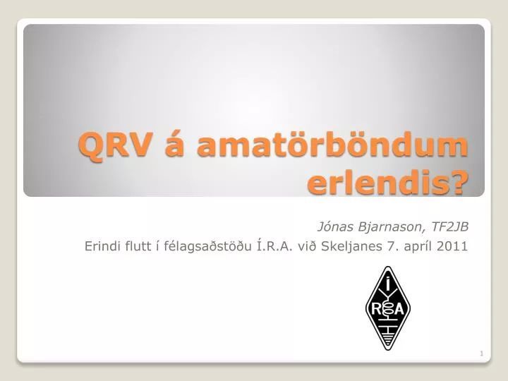 qrv amat rb ndum erlendis