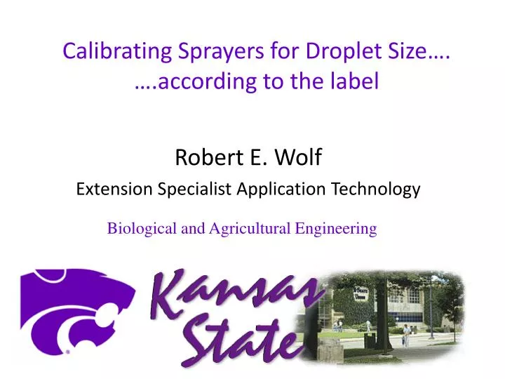 calibrating sprayers for droplet size according to the label