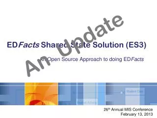 ED Facts Shared State Solution (ES3)