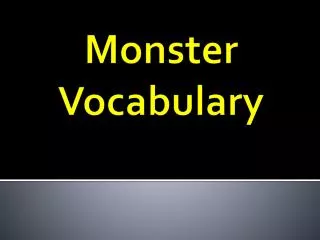 monster vocabulary