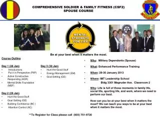 COMPREHENSIVE SOLDIER &amp; FAMILY FITNESS (CSF2) SPOUSE COURSE