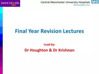 Final Year Revision Lectures