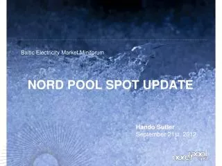 NORD POOL SPOT UPDATE
