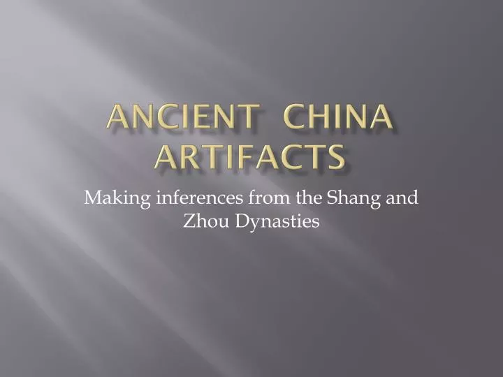 ancient china artifacts