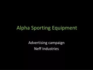 Alpha Sporting Equipment