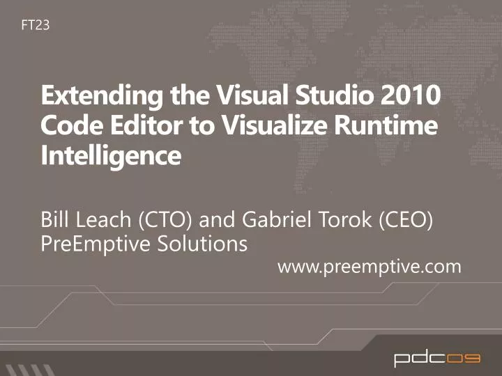 extending the visual studio 2010 code editor to visualize runtime intelligence