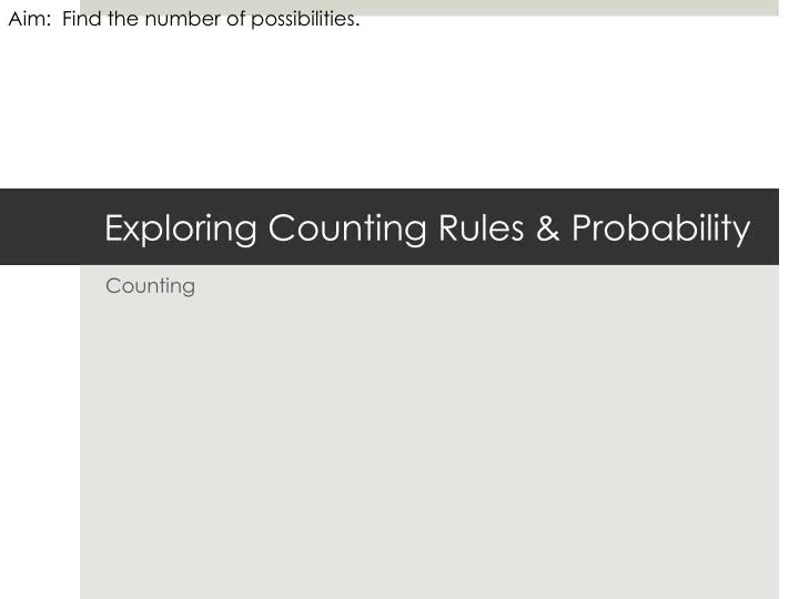 exploring counting rules probability