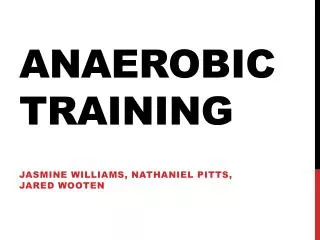 Anaerobic Training