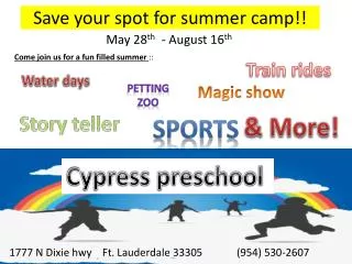 Save your spot for summer camp!!