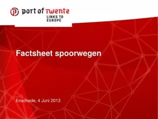 factsheet spoorwegen