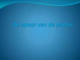 de spoor van de panter