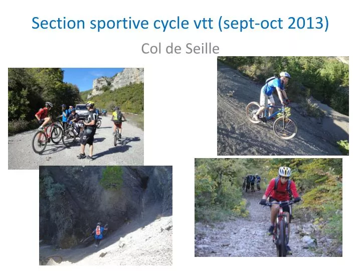 section sportive cycle vtt sept oct 2013