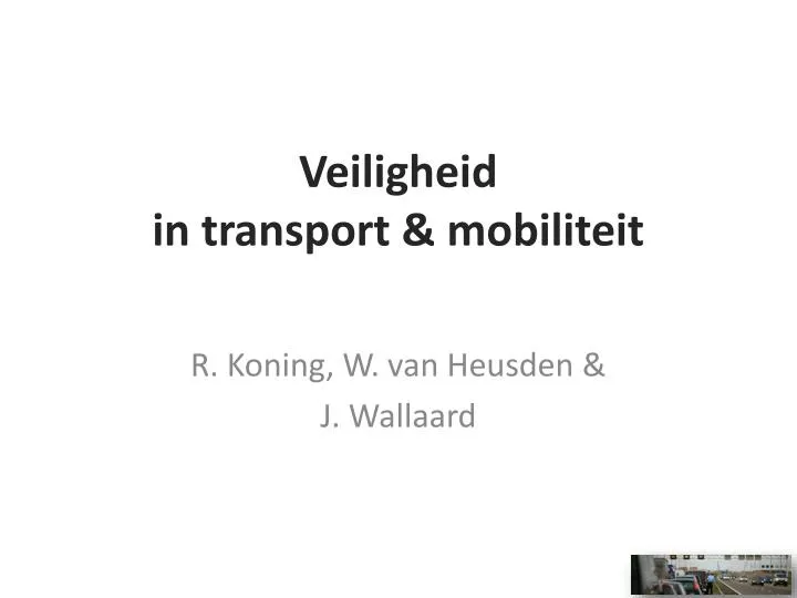 veiligheid in transport mobiliteit