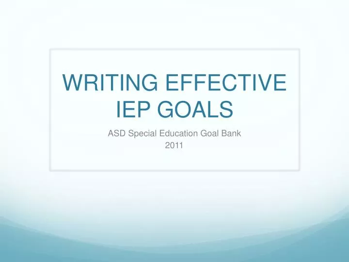 writing effective iep goals