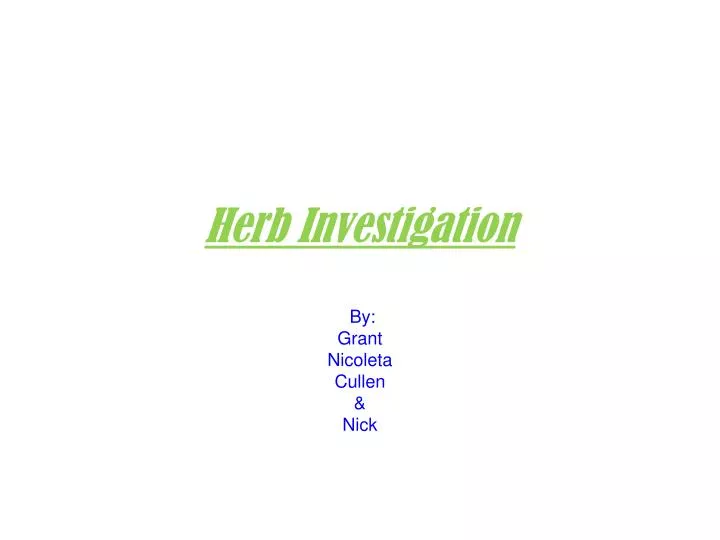 herb investigation