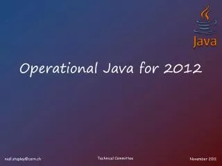 Operational Java for 2012